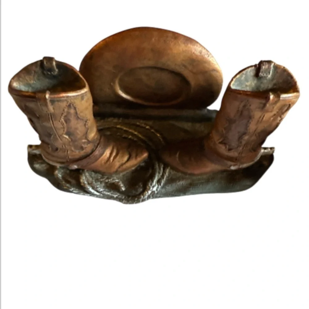 Decorative Western 2 piece Desk Organizer (Resin)